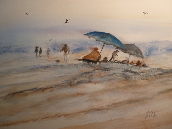 Parasols et bord de mer